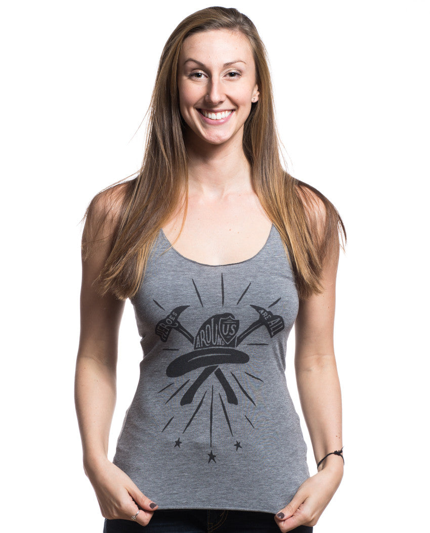Heroes All Around Us Triblend Racerback Tank - Sevenly