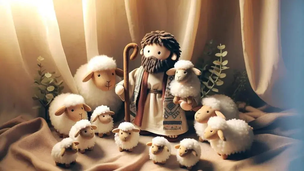 Christian plush toys sheep and a shepherd Jesus Soft toy