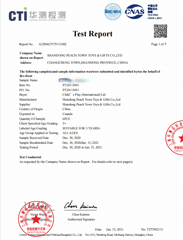 toy safety certificates