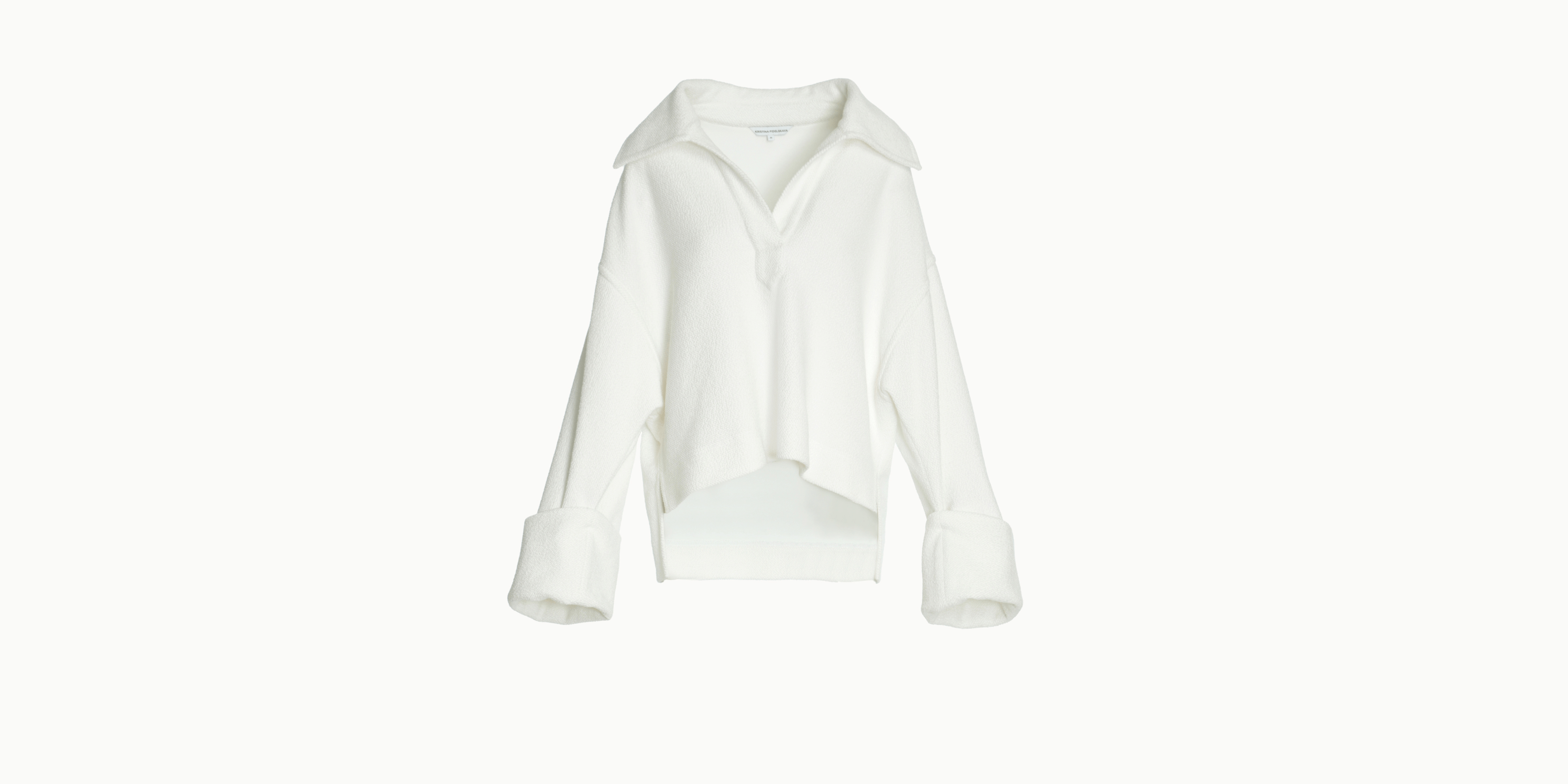 Kristina Fidelskaya White Cropped Trench Jacket