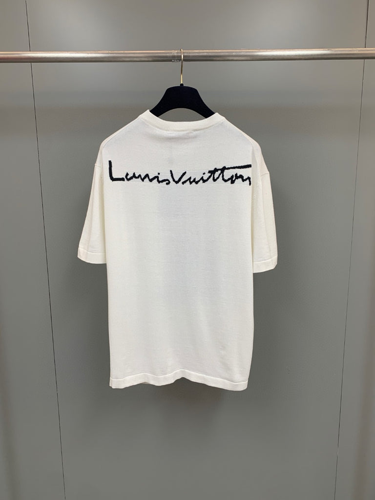 Louis Vuitton Graphic Short-Sleeved Knitwear Optical White Men's - Pre-SS23  - US