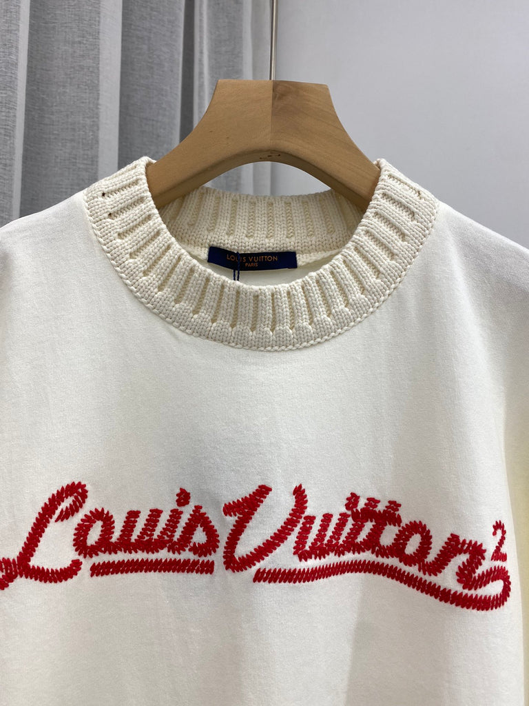 Louis Vuitton x Nigo Embroidered Mockneck Tee White