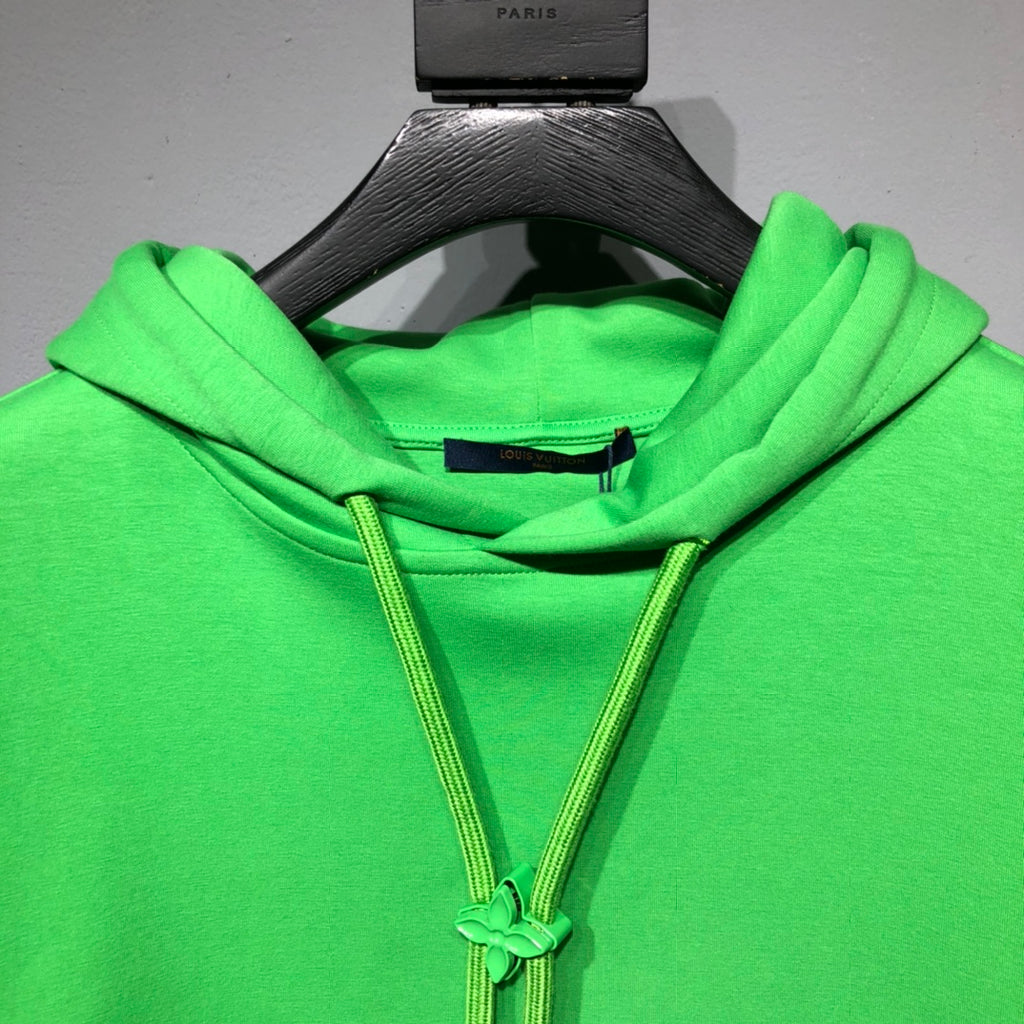 Louis Vuitton Monogram Flower Stopper Cotton Hoodie Green. Size L0