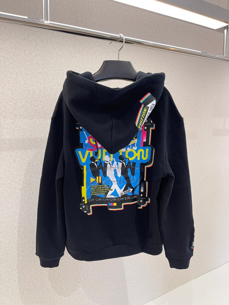 Louis Vuitton LV Jazz Multi Logo Hoodie BLACK. Size XL