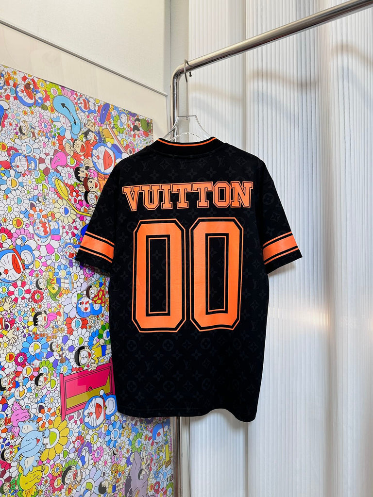 Louis Vuitton Monogram Sporty V-Neck T-Shirt Black