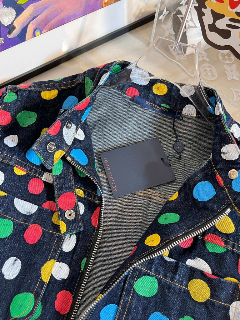 Louis Vuitton LV x YK Painted Dots Denim Jacket Indigo. Size 36