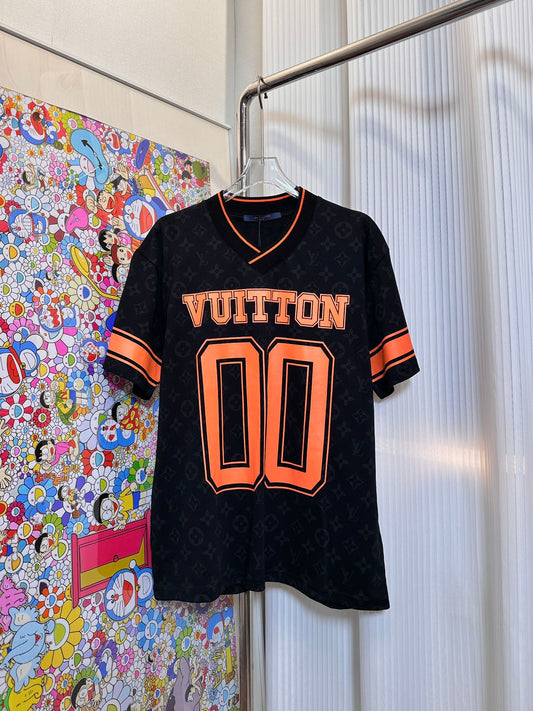 LOUIS VUITTON Bead-embroidered Cotton T-shirt Black. Size M0
