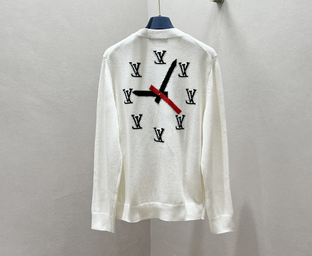 clock intarsia jumper