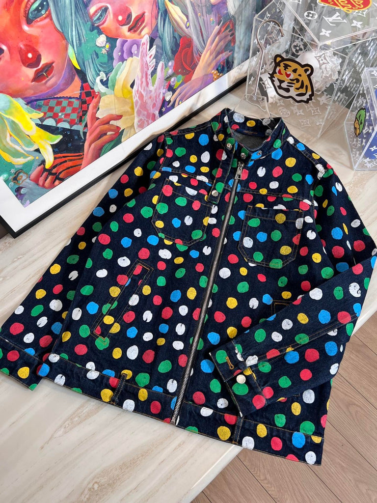 Louis Vuitton LV x YK Painted Dots Pajama Shirt BLACK. Size 36