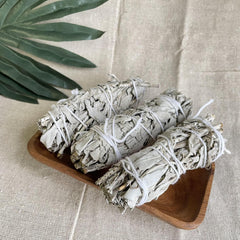 sage, smudge, white sage, sage bundle, sage cleansing, where to put crystals in your home, where to place crystals in your home