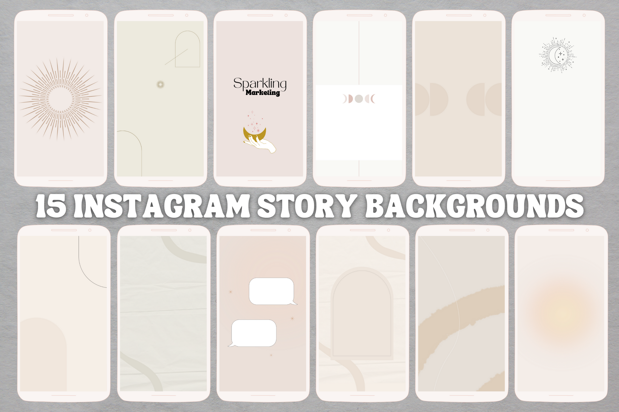 15 Minimal Beige Celestial Elements Instagram Story Backgrounds –  SparklingMarketing