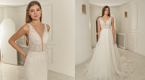 NS Sposa Deep Low-cut Wedding Dress Models