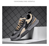 Round Head Leather Stitching Men's Casual Shoes