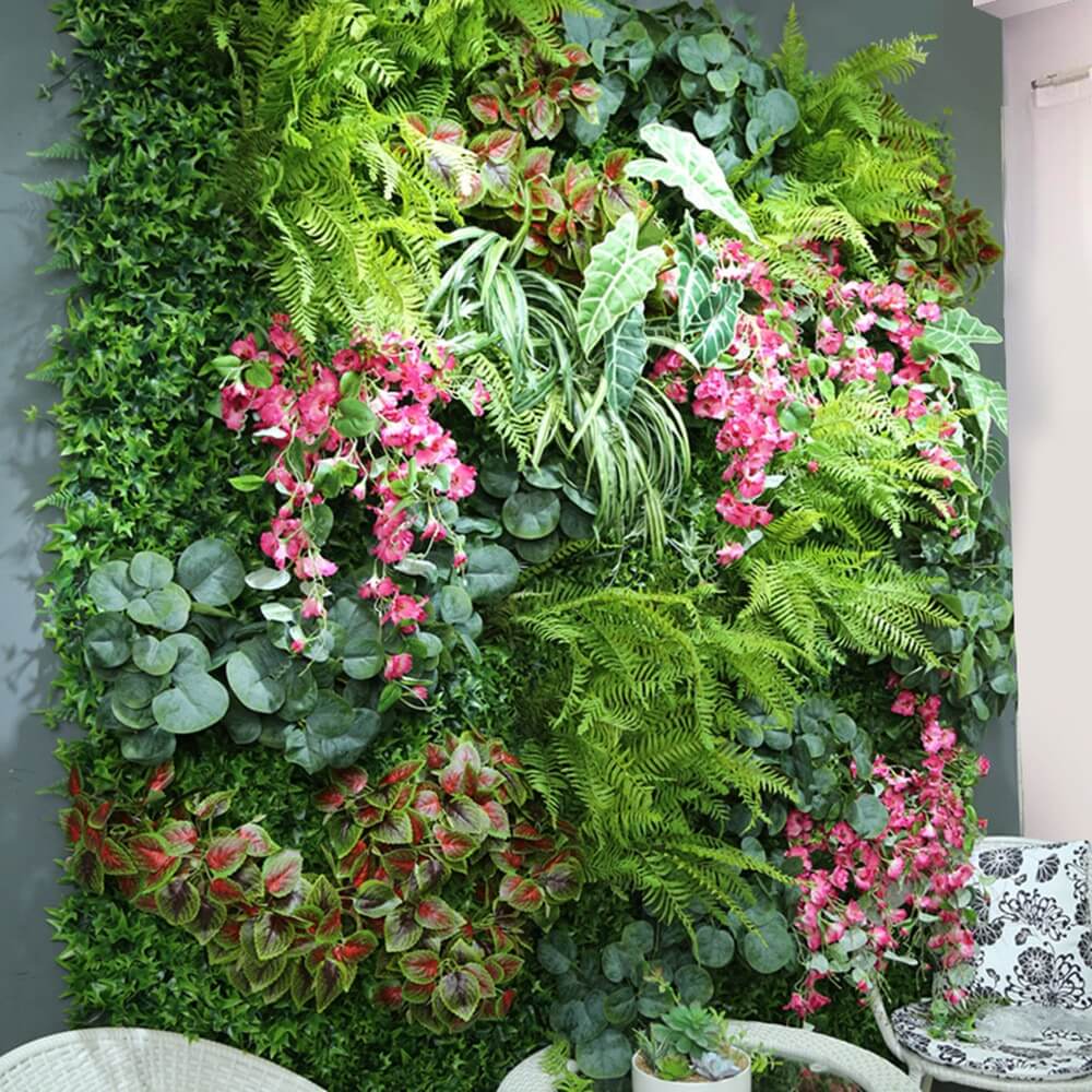 Mur végétal artificiel - Fleurs de couleurs vives artificielles | Jungle  Design