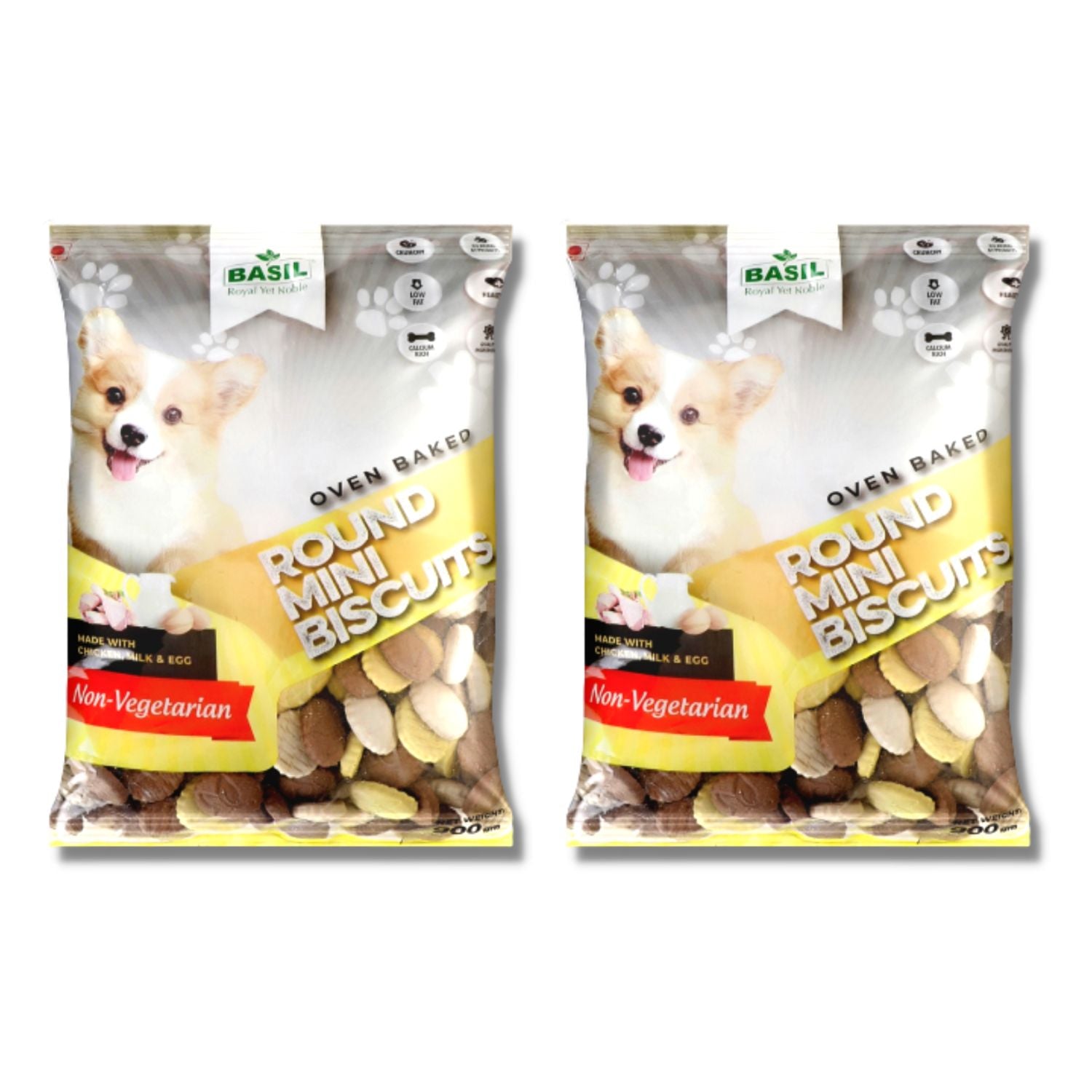 Buy BASIL Dog Biscuits Non Vegetarian Round Shaped Easy to