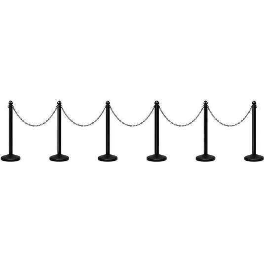 6PCS Plastic Stanchion Set, Crowd Control Safety Barriers with 60