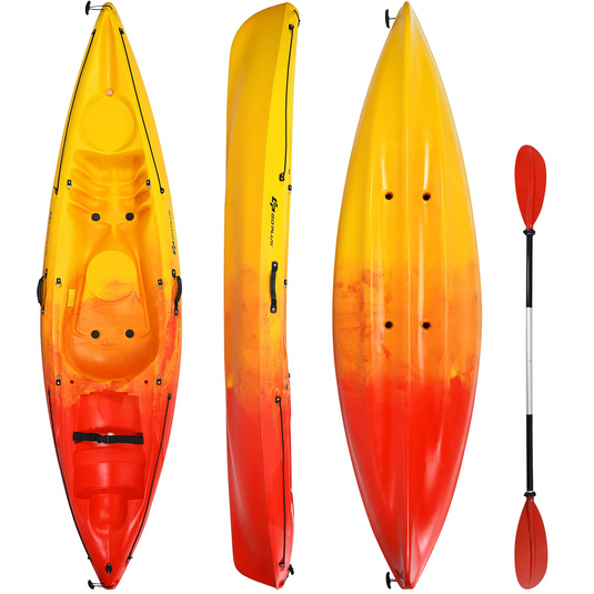 6ft Youth Kids Kayak with Bonus Paddle and Folding Backrest for Kid Over 5 Red