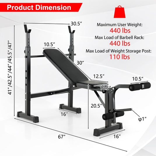  Goplus Multifunction Home Gym System Weight Training