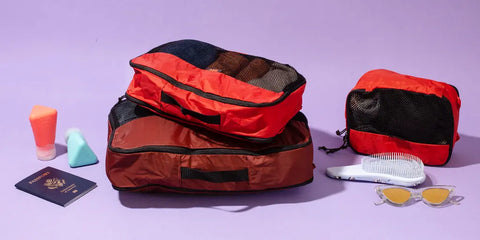 A group of luggage bags which will be use as Packing Cubes in Tote Bags with Pockets and Zippers