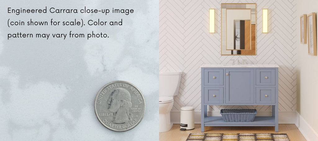 Bathroom Vanity with Engineered Carrara Countertop