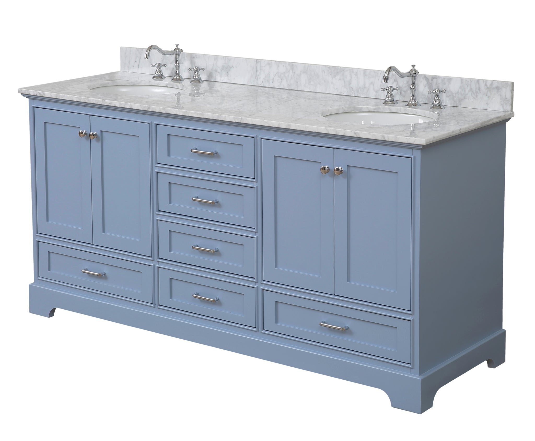 Harper 72 Freestanding Double Bathroom Vanity With Carrara Marble