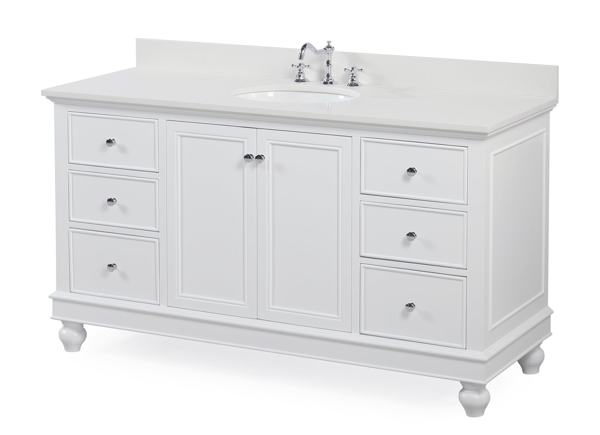 Bella 60 Single Sink Bathroom Vanity With Quartz Top   KBC555WTQZ PT01 2048x 