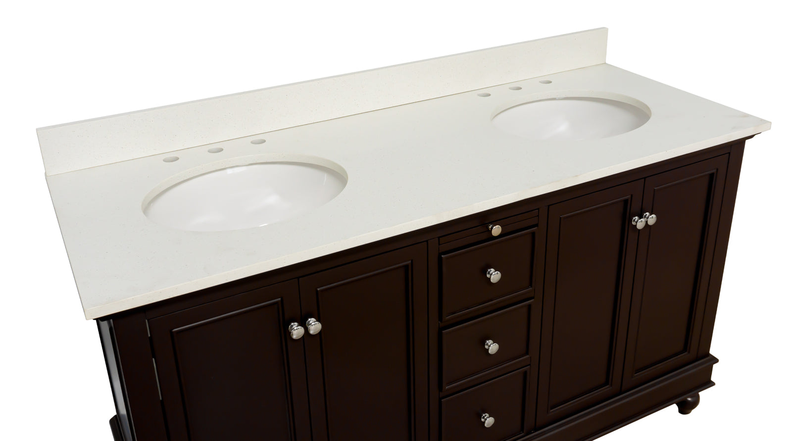 Bella 60 Traditional Double Sink Bathroom Vanity With Quartz Top Kitchenbathcollection