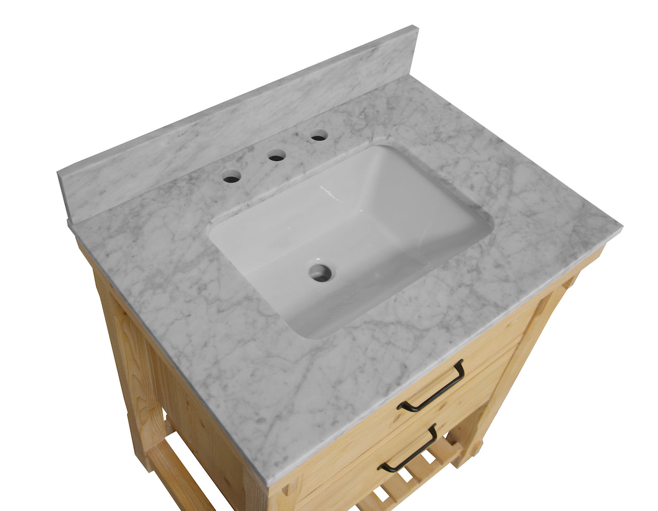 Birmingham 30 Rustic Bathroom Vanity Driftwood Carrara Marble Top Kitchenbathcollection