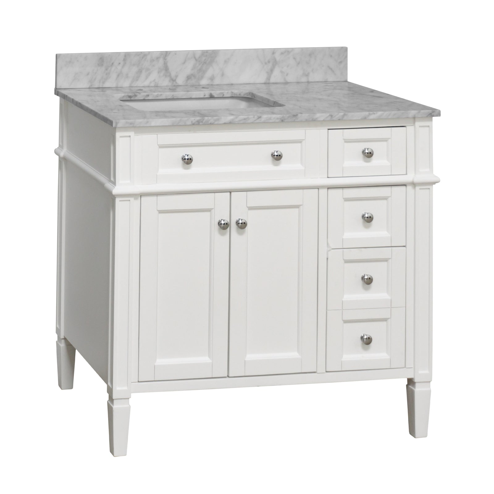 Hailey 36-inch Vanity with Carrara Marble Top