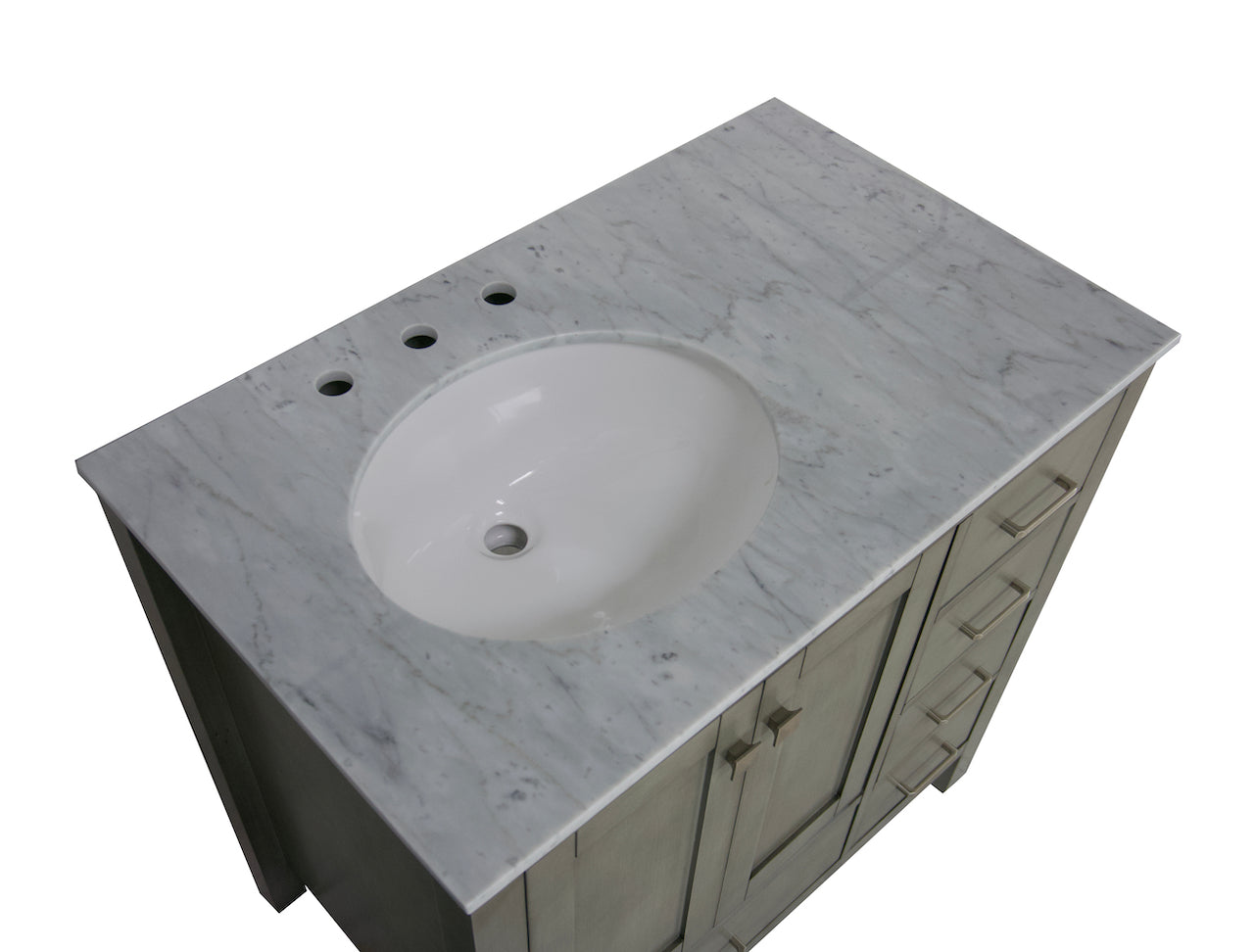 Horizon 36 Inch Modern Bathroom Vanity With Carrara Marble Top Kitchenbathcollection