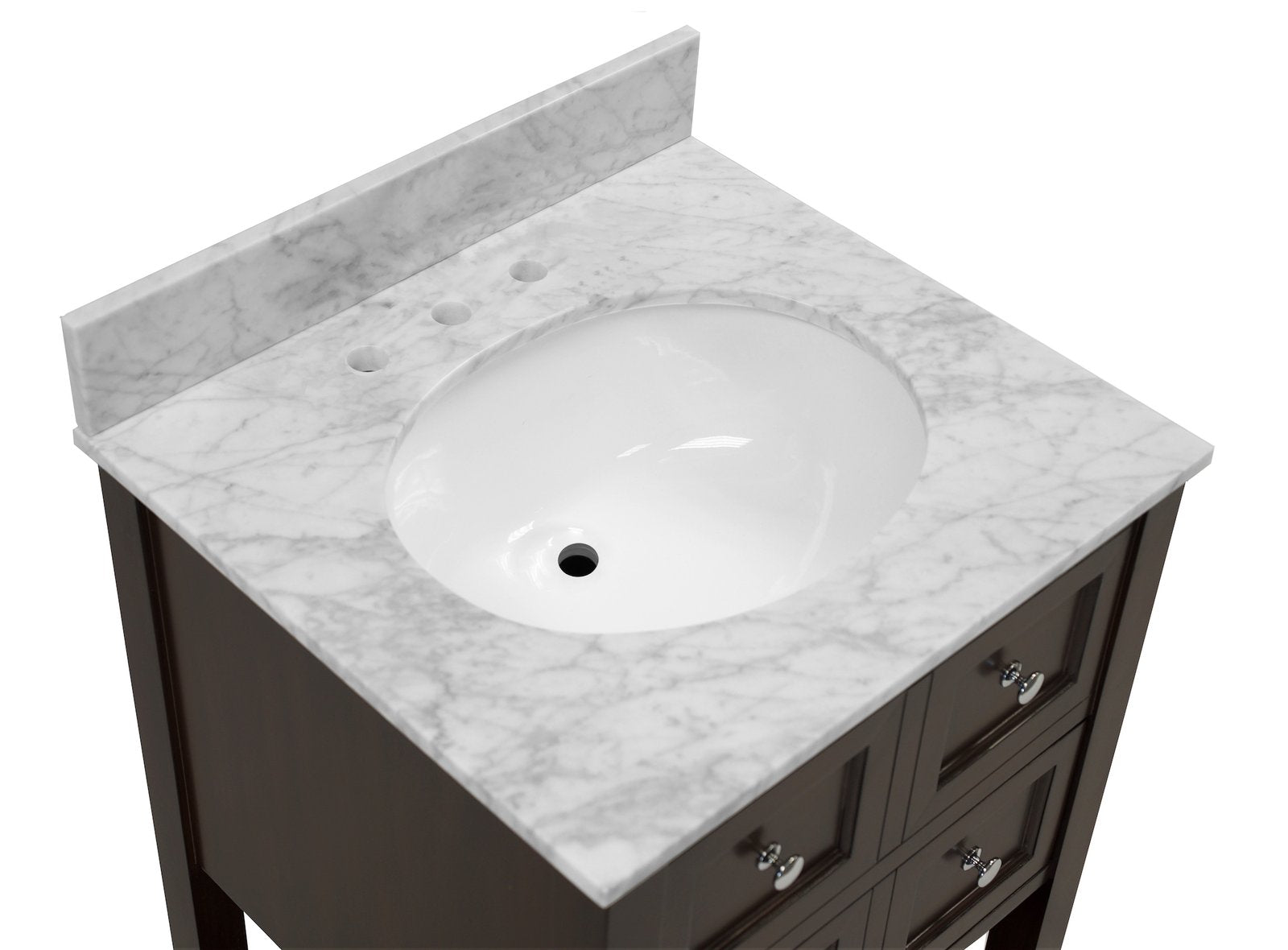 New Yorker 24 Modern Bathroom Vanity With Carrara Marble Top Kitchenbathcollection