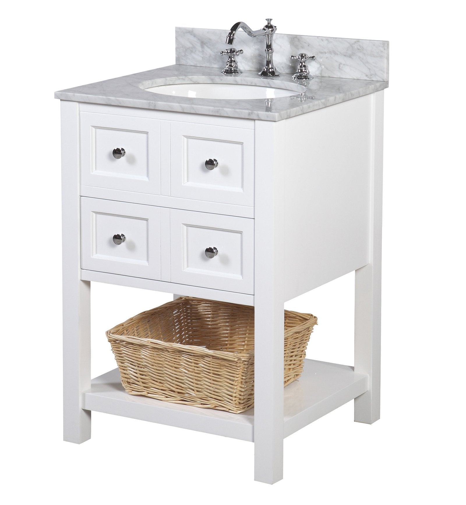 New Yorker 24 Modern Bathroom Vanity With Carrara Marble Top Kitchenbathcollection