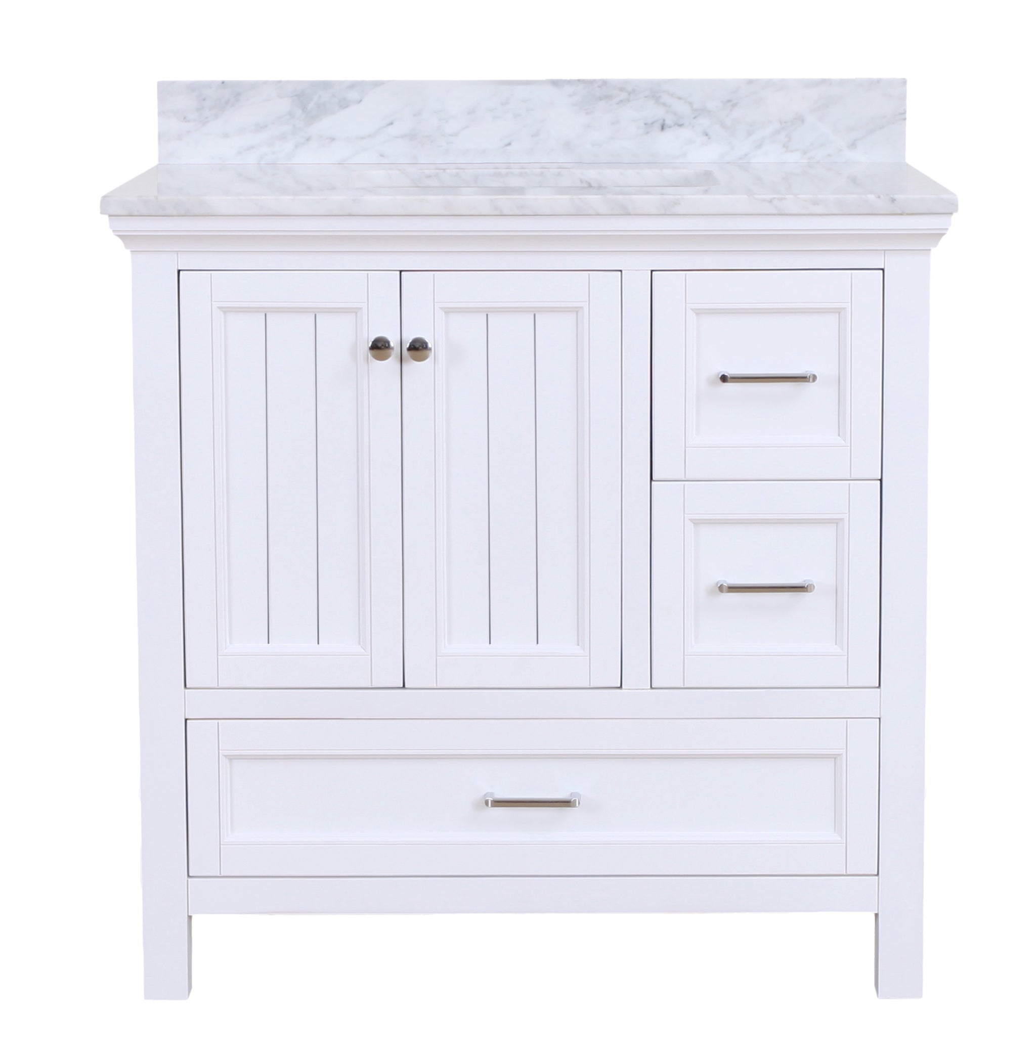 Paige 36 Bathroom Vanity With Carrara Marble Top