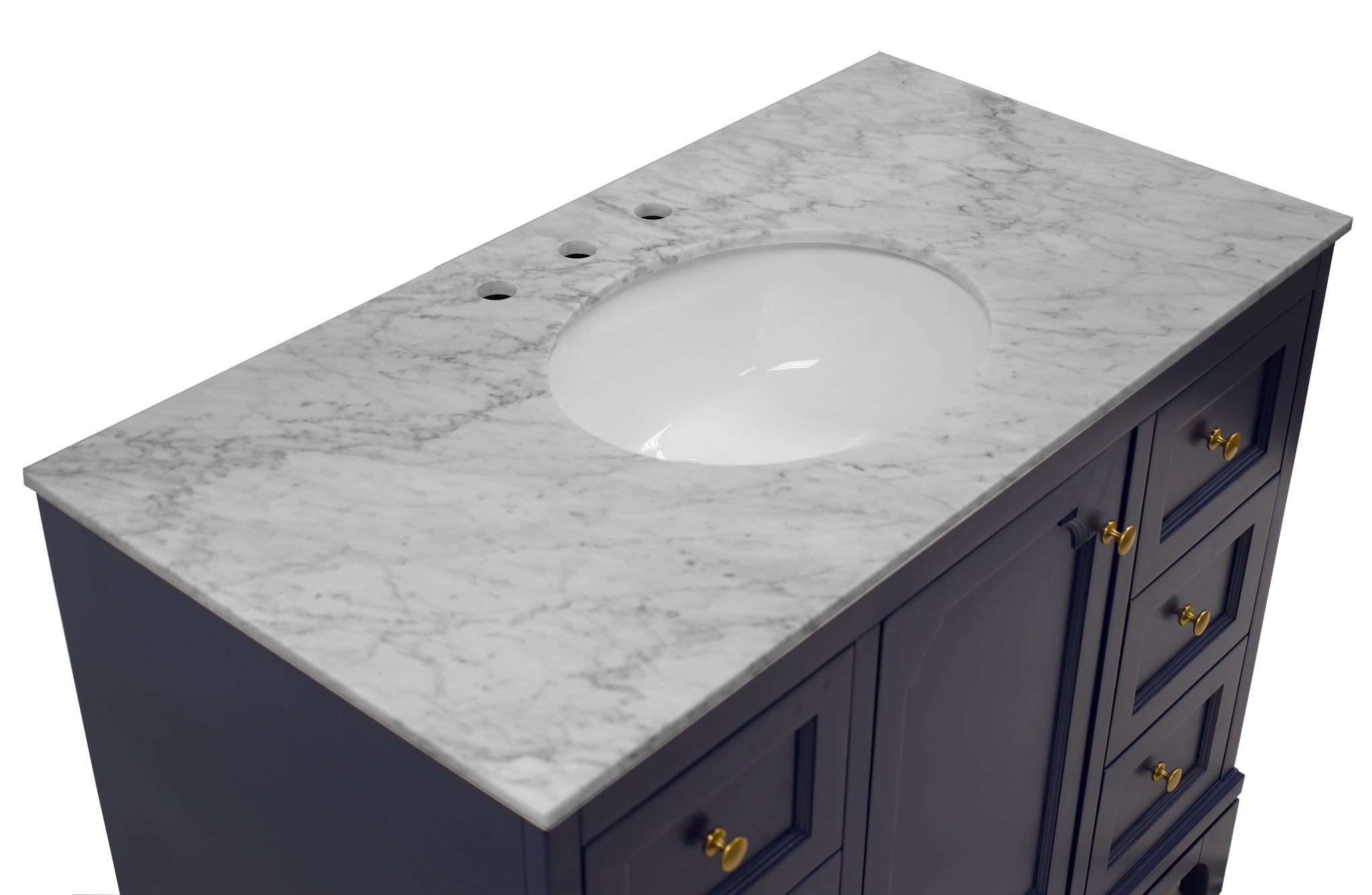 Starboard 42 Inch Bathroom Vanity With Carrara Marble Top Kitchenbathcollection