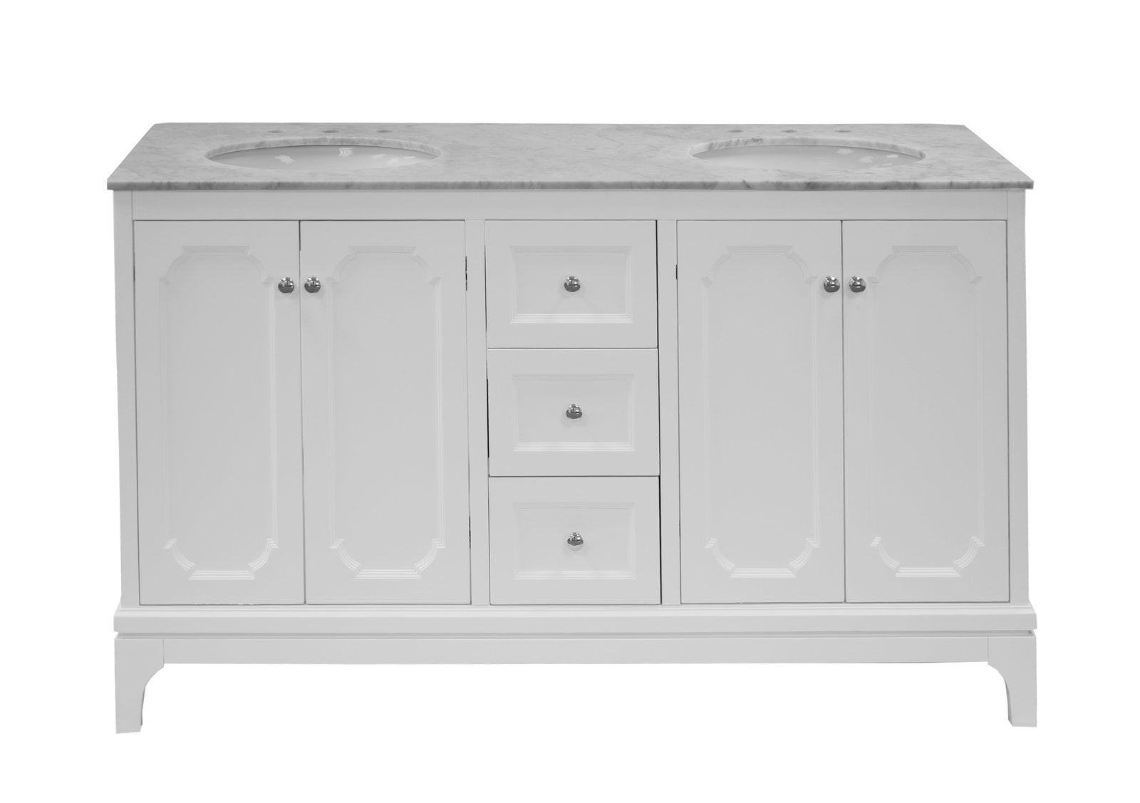 48 Carrara White Marble Double Bathroom Vanity