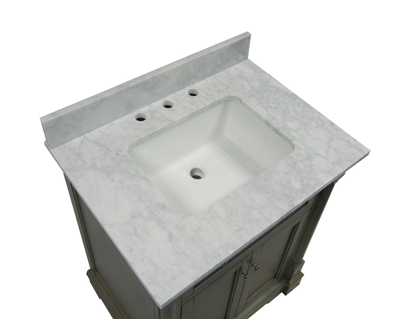 Sydney 30 Classic Powder Room Bathroom Vanity With Carrara Marble Top Kitchenbathcollection