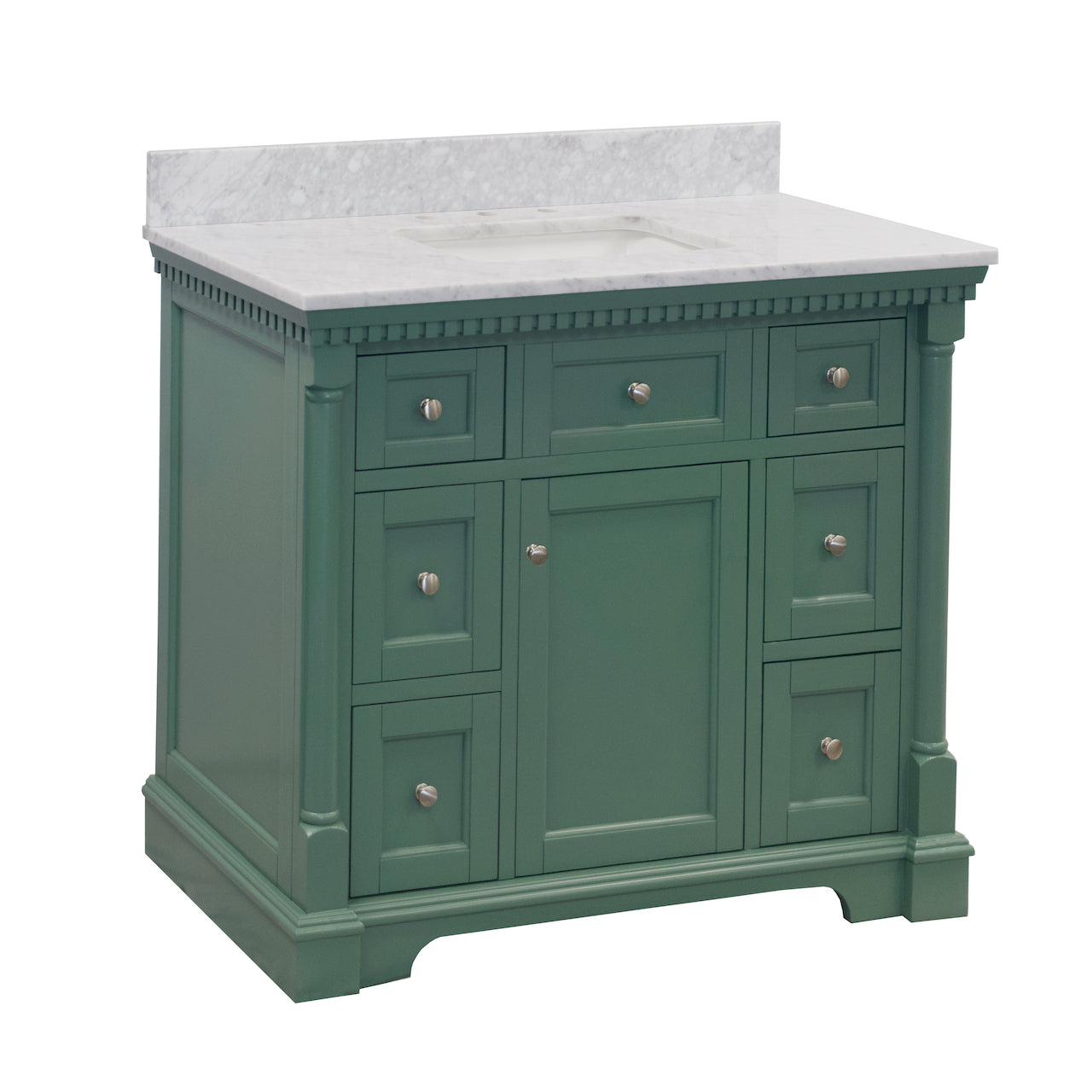 Sydney 42" Classic Bathroom Vanity with Carrara Marble Top ...