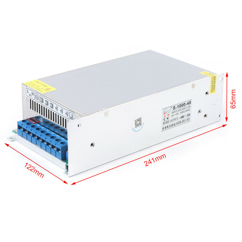 CNCEST 48V 20A 1000W Interruptor de Fuente de alimentación Controlador de Pantalla 220V