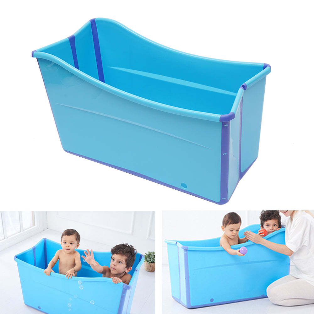  Bañera portátil para adultos, accesorios de baño grandes que  ahorran espacio, fácil de montar para bebés, niños pequeños, adultos,  bañeras, bañeras, viajes en casa (color azul) : Bebés