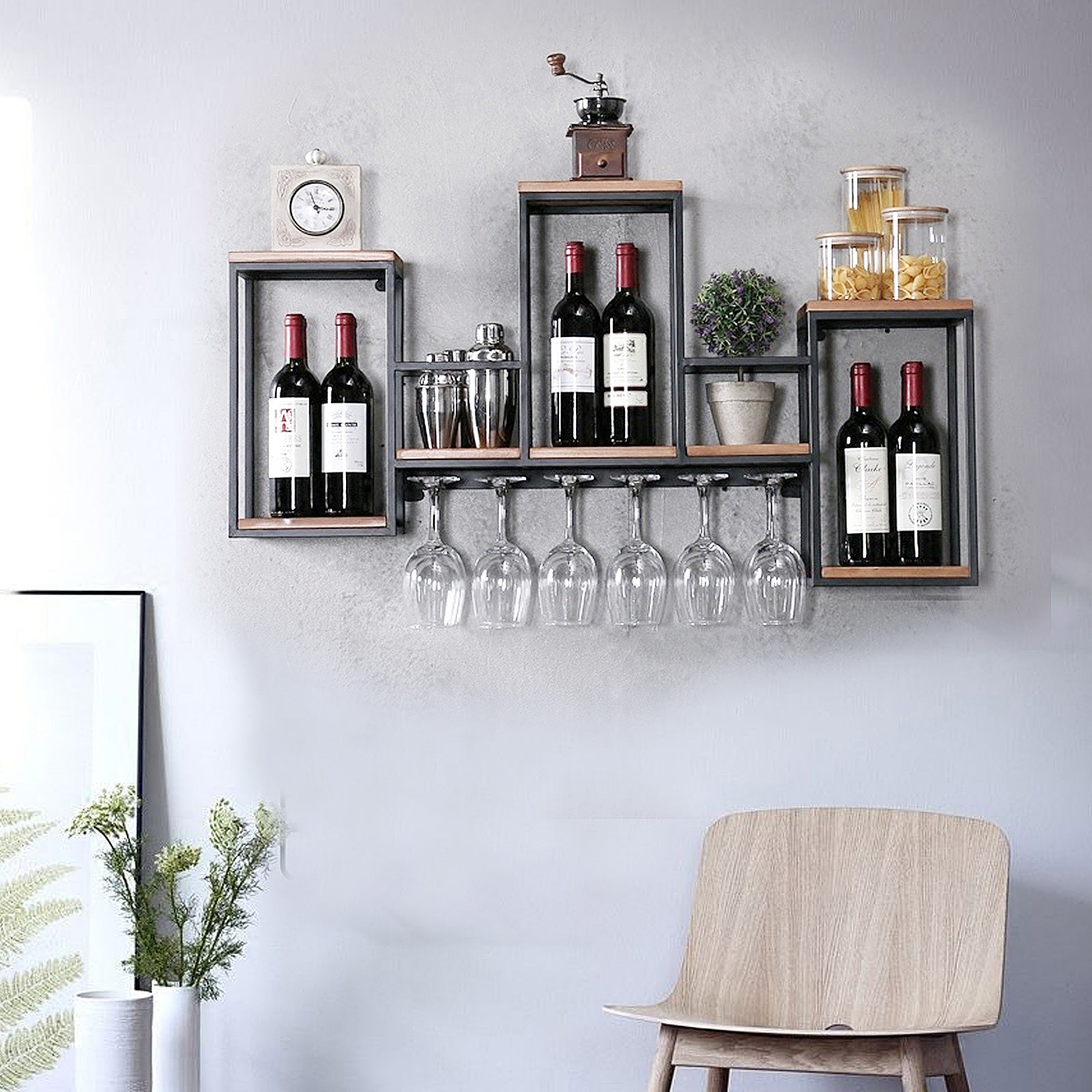 Botellero de pared con soporte Soporte para vino-caja para botellas