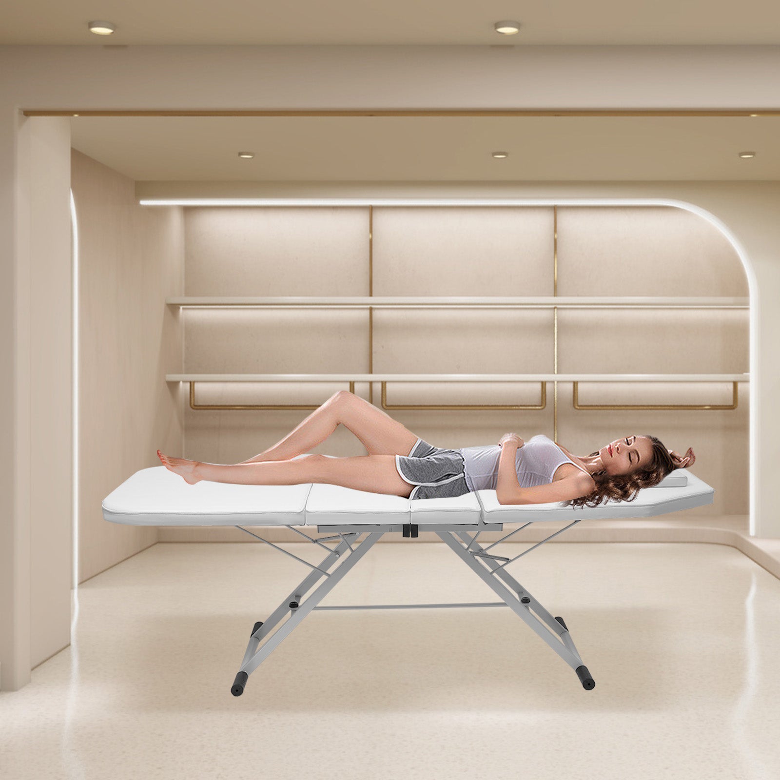 CNCEST Cama de masaje plegable, 182 cm, SPA, cama cosmética de PVC, 3