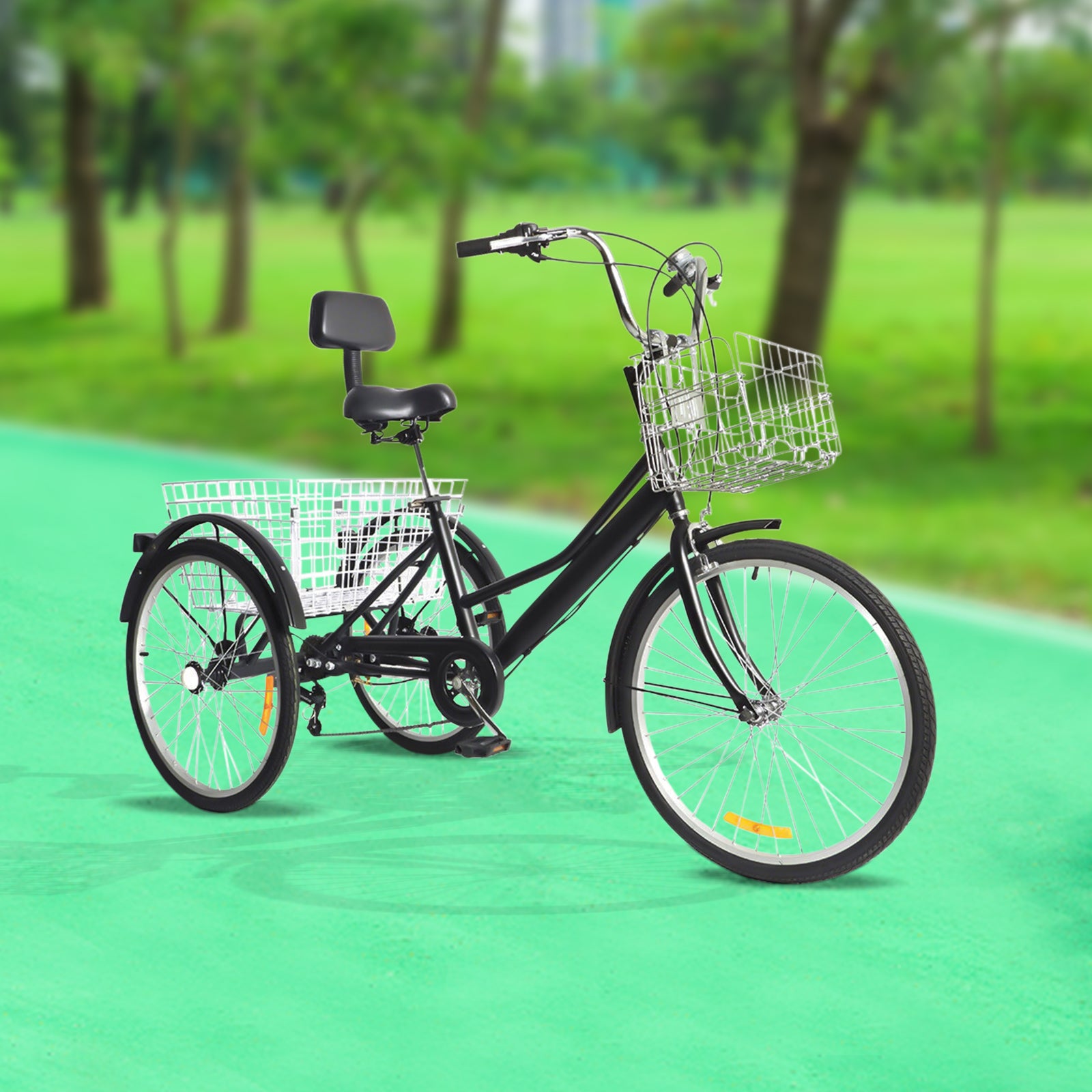 Triciclo para adultos de 7 velocidades y 3 ruedas, bicicleta