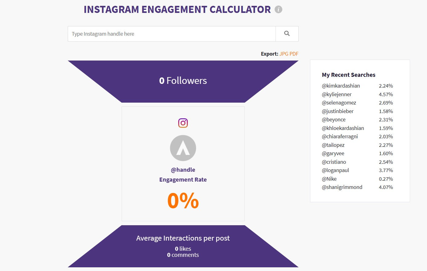 instagram egagement calculator