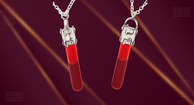Buy Teardrop Red Fake Blood Glass Vial Necklace Pendant on Sterling Silver  Chain Vampire Goth, Halloween, Memento Mori, Punk, Steampunk Online in  India - Etsy