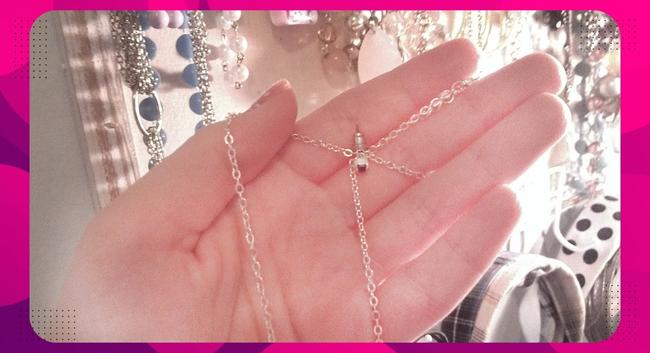 DIY Square Bead and Chain Necklace - My Girlish Whims
