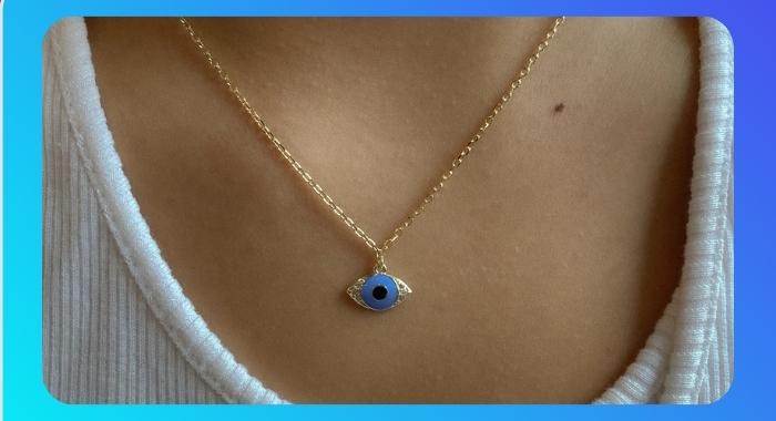 Evil Eye Cabochon Charm Necklace | Fine jewelry solid silver gold-finish  necklaces bracelets earrings