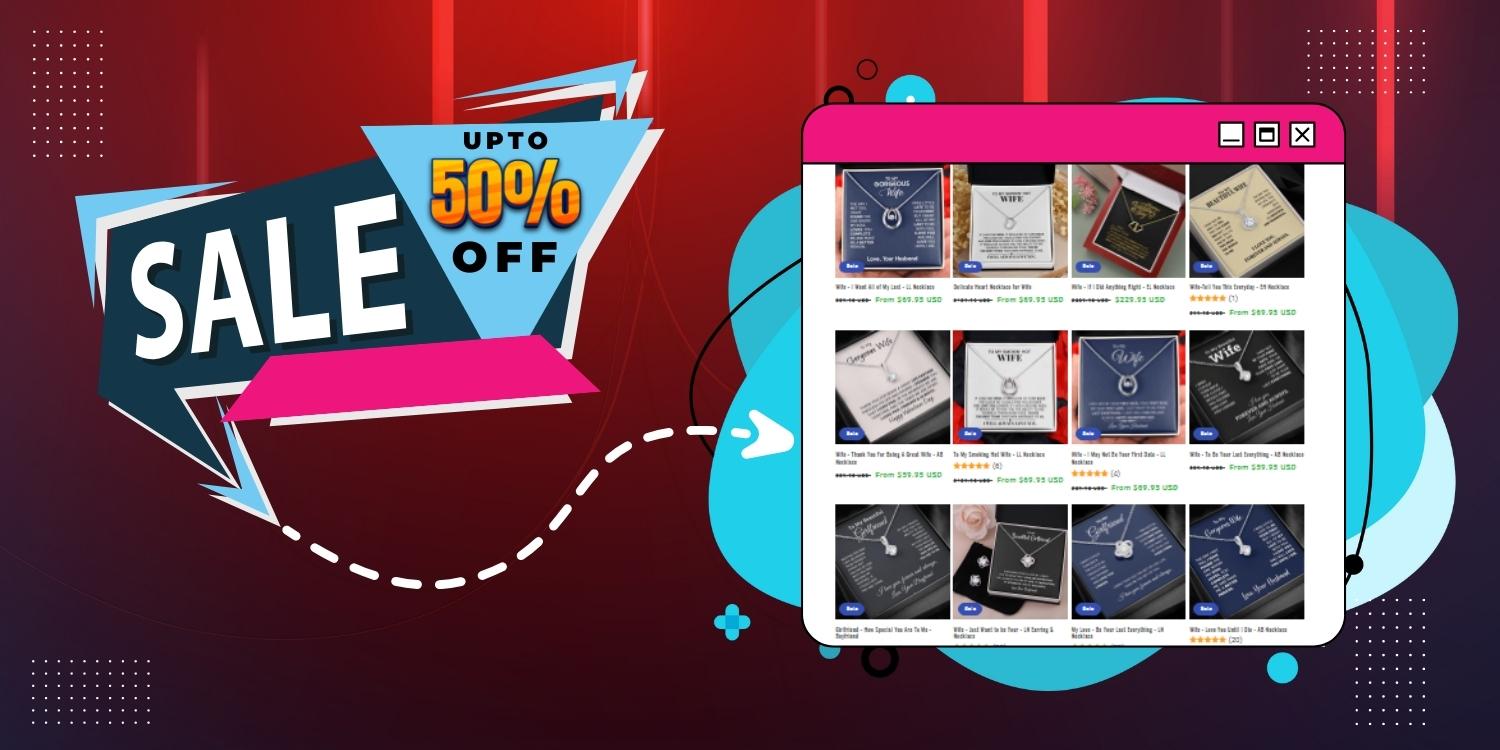 sale offer from fetchtehlove store - upto 50% off