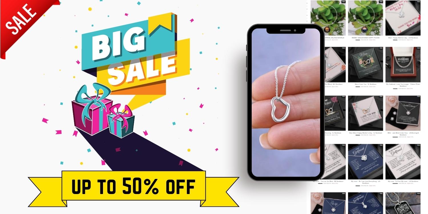 big sale up to 50% off on necklaces from fetchthelove