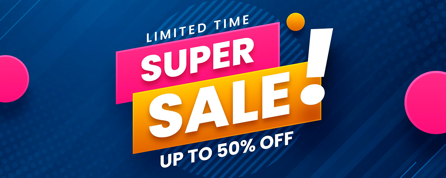 super sale 50% off