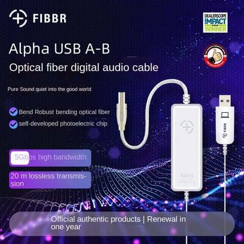 Alpha USB A-B Optical cable – FibbrCable